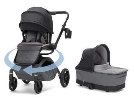Tana 360° Rotating Modular Stroller with Carriage Accessory in Onyx Heritage