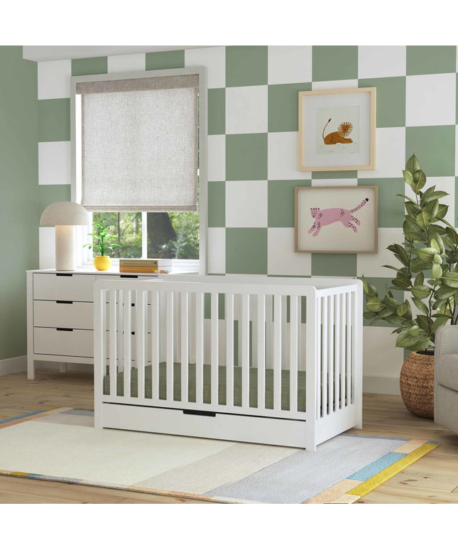 F11951W,Carter's,Colby 4-in-1 Convertible Crib w/ Trundle Drawer in White