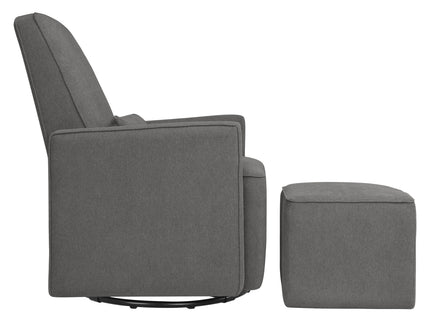 M11687GY,DaVinci,Olive Glider and Ottoman in Dark Grey Finish w/Dark Grey Piping