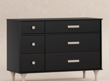 M9016BNX,Babyletto,Lolly 6-Drawer Double Dresser  Assembled in Black/Washed natural