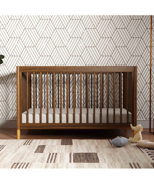 M12901NLGLD,Babyletto,Gelato 4-in-1 Convertible Crib w/Toddler Conversion Kit in Natural Walnut Gold Ft
