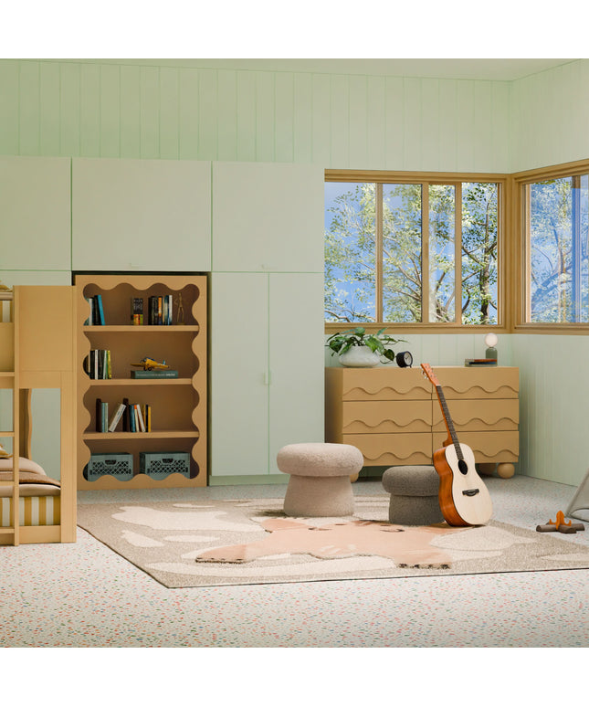 M31685CSG,Babyletto Kids,Mushroom Pouf in Chai Shearling