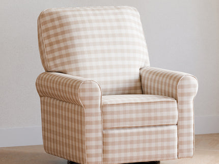 B17787TGH,Monogram by Namesake,Monroe Pillowback Power Recliner in Tan Gingham