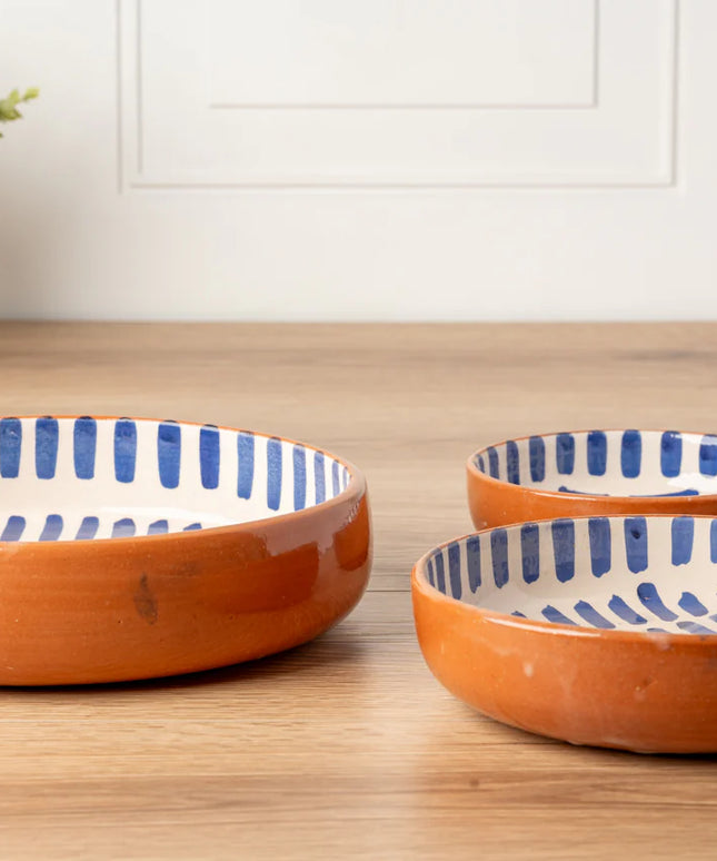 Moroccan Nesting Dish Set - Blue Stripe