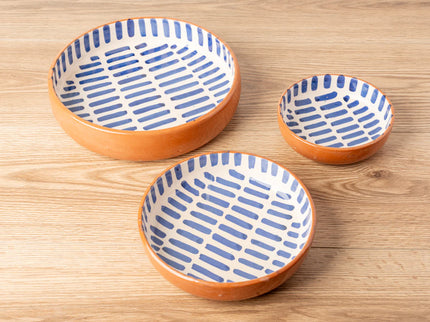 Moroccan Nesting Dish Set - Blue Stripe