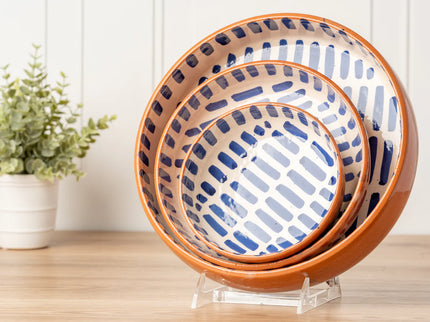 Moroccan Nesting Dish Set - Blue Stripe