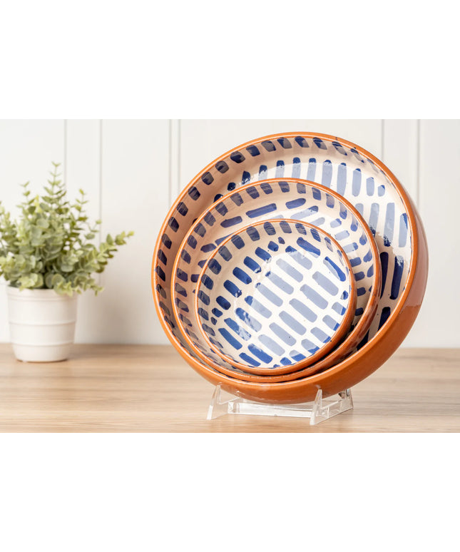 Moroccan Nesting Dish Set - Blue Stripe