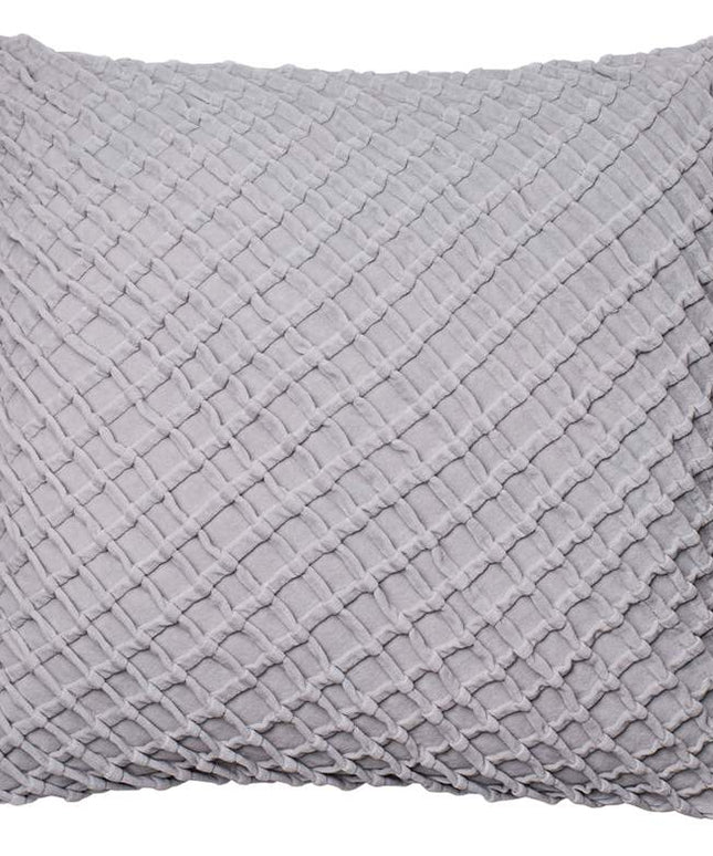 New Classics Gray 22" Square Crosshatch Velvet Throw Pillow