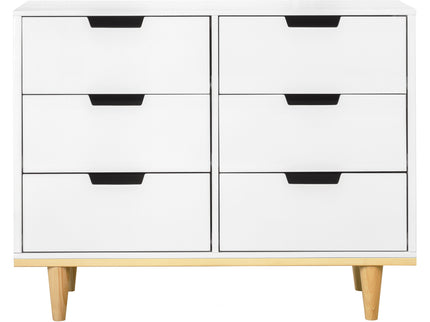 W4926WN,DaVinci,Marley 6-Drawer Double Dresser in White/Natural