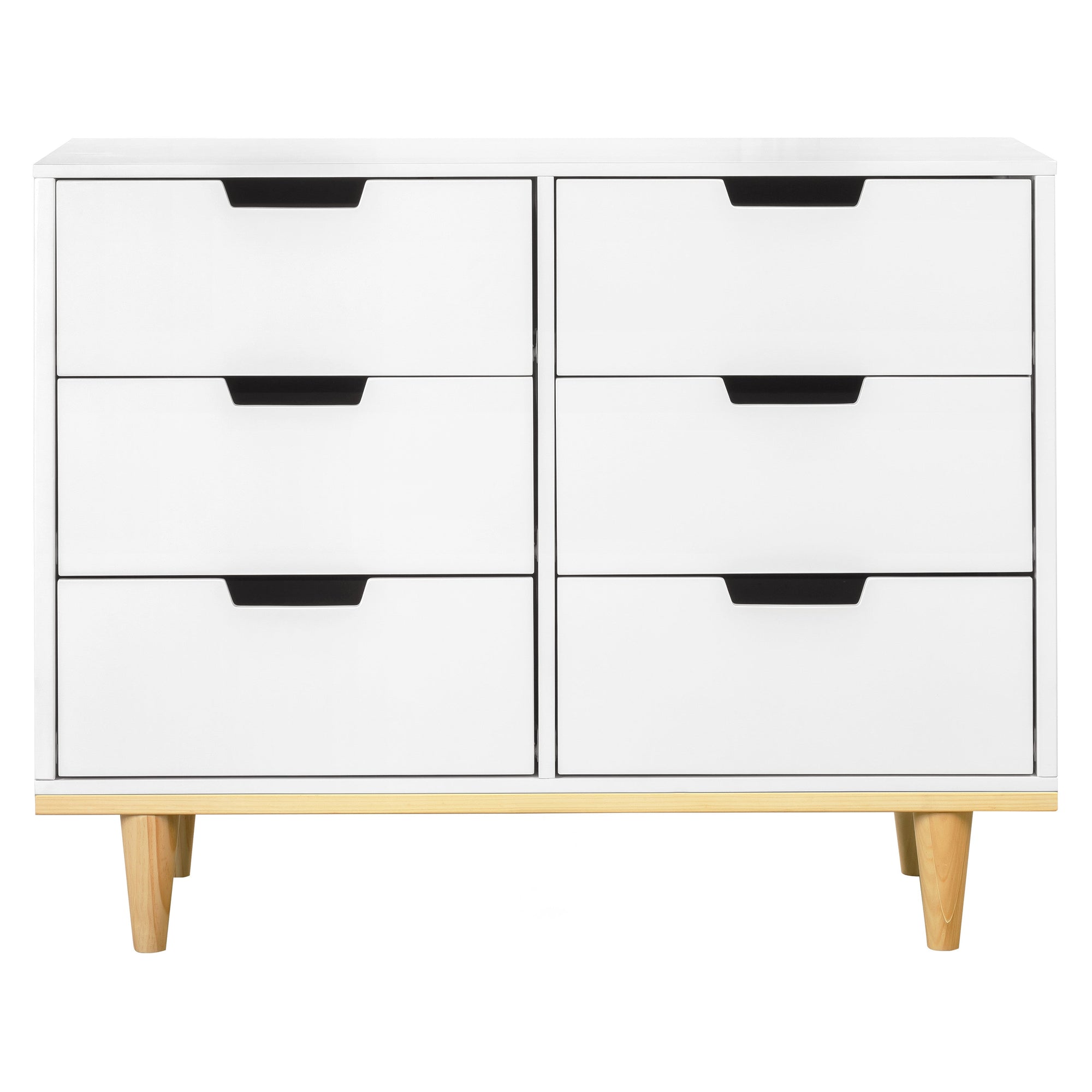 W4926WN,DaVinci,Marley 6-Drawer Double Dresser in White/Natural