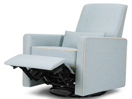 M10887HBLCM,DaVinci,Piper Recliner in Heathered Blue w/ Cream Piping