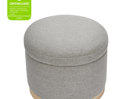 M22885PGEWLB,Babyletto,Naka Storage Ottoman in Performance Grey Eco-Weave w/ Light Wood Base