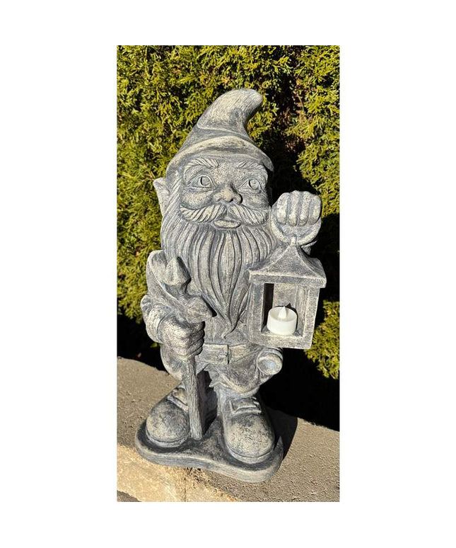 Night Watchman Garden Gnome 21" High Trevia Graystone Statue