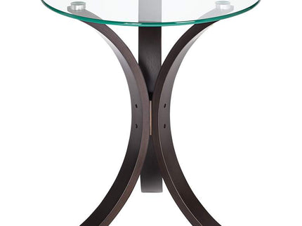 Niles 17 3/4" Wide Bent Wood and Glass Modern Accent Table