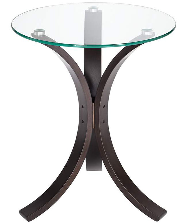 Niles 17 3/4" Wide Bent Wood and Glass Modern Accent Table