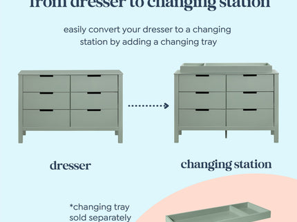 F11926LS,Carter's,Colby 6-Drawer Double Dresser in Light Sage