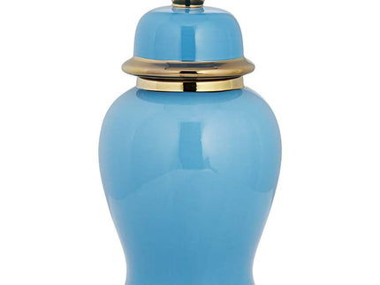 Nirvana Shiny Turquoise Porcelain Ginger Jar with Lid