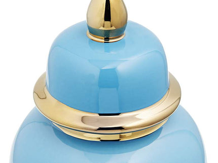 Nirvana Shiny Turquoise Porcelain Ginger Jar with Lid