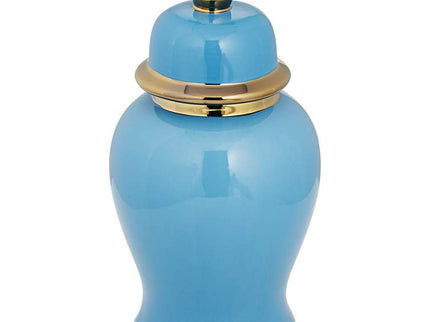 Nirvana Shiny Turquoise Porcelain Ginger Jar with Lid