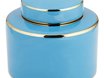 Nirvana Shiny Turquoise Porcelain Round Jar with Lid