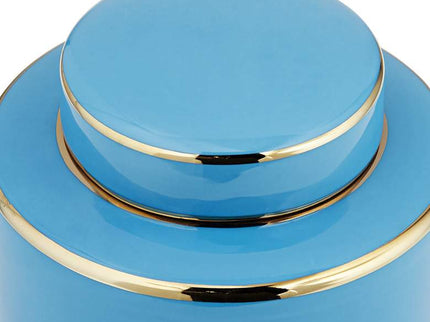 Nirvana Shiny Turquoise Porcelain Round Jar with Lid