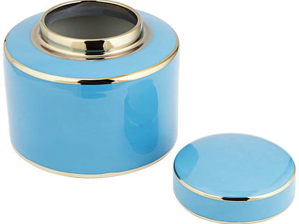 Nirvana Shiny Turquoise Porcelain Round Jar with Lid