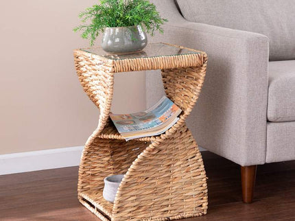 Nivala 14 1/4" Wide Natural Water Hyacinth Side Table
