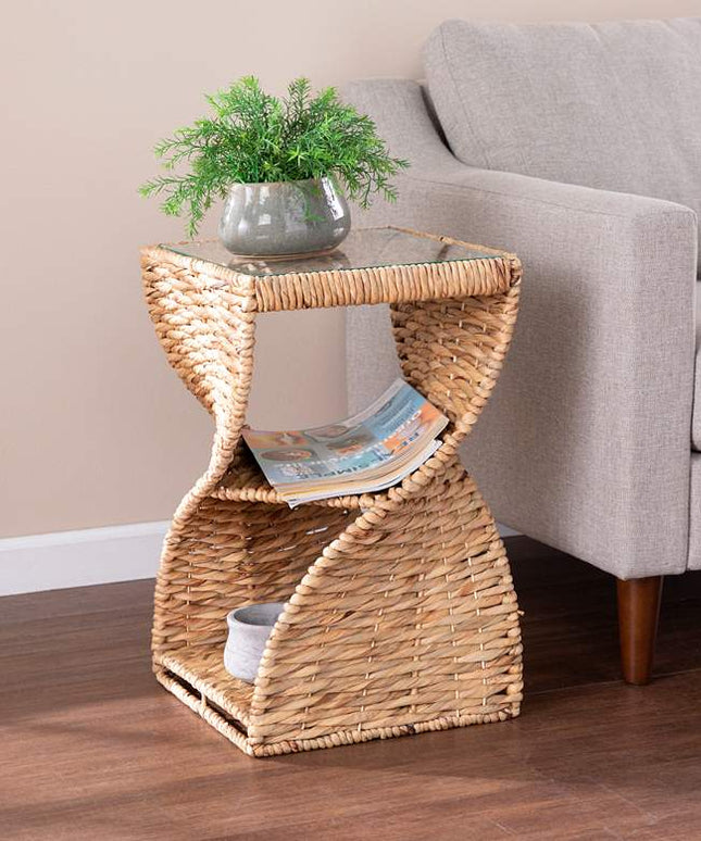 Nivala 14 1/4" Wide Natural Water Hyacinth Side Table