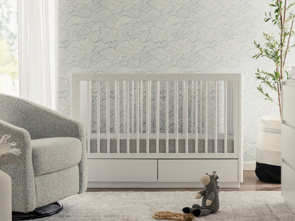 M21601W,Babyletto,Bento 3-in-1 Convertible Storage Crib w/Toddler Bed Conversion Kit in White