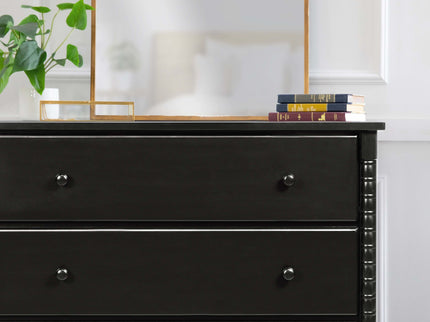 M7323E,DaVinci,Jenny Lind Spindle 3-Drawer Dresser in Ebony Black