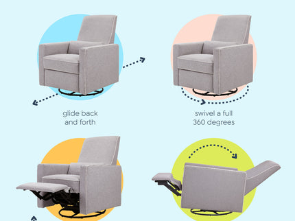 M10887GCM,DaVinci,Piper Recliner in Grey Finish w/Cream Piping