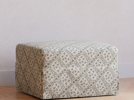 M21785GLT,Namesake,Sarah Flint x Namesake Crawford Gliding Ottoman in Green Lattice Performance Eco-Weave