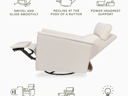 M17182PCMEW,Namesake,Willa Pro Power Glider Recliner w/ Power Lumbar in Performance Cream Eco-Weave