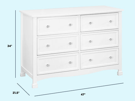 M5529W,DaVinci,Kalani 6-Drawer Double Wide Dresser in White Finish