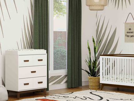 M5823WNL,Babyletto,Scoot 3-Drawer Changer Dresser in White/Natural Walnut Finish