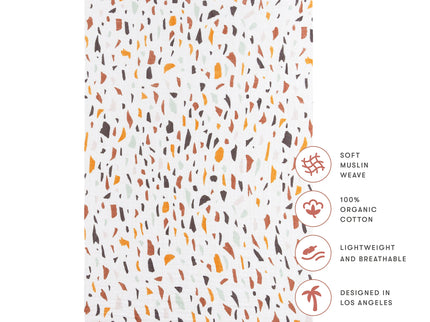 T29136,Babyletto,Terrazzo Muslin Mini Crib Sheet in GOTS Certified Organic Cotton