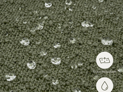 M30985POBHF,Namesake,Tuffet Storage Ottoman in Performance Olive Boucle w/Honey Ball Feet