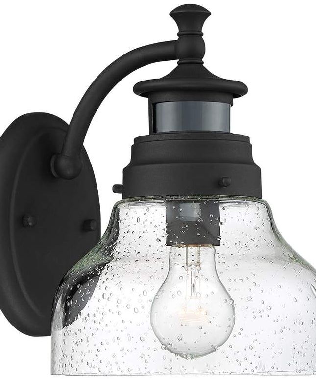 Nobel 10" High Black Motion Sensor Outdoor Wall Light