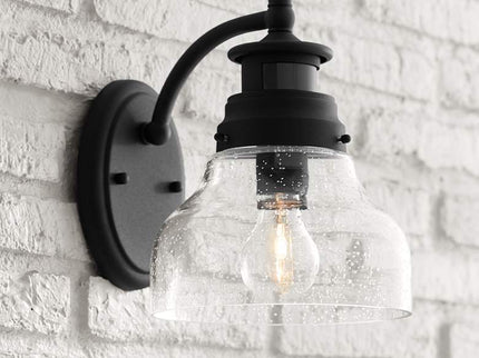 Nobel 10" High Black Motion Sensor Outdoor Wall Light