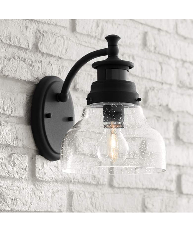 Nobel 10" High Black Motion Sensor Outdoor Wall Light