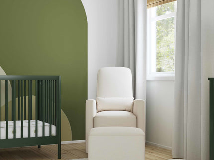 M11687CM,DaVinci,Olive Glider and Ottoman in Cream Finish w/Cream Piping