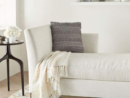 Nourison Lifestyle Light Gray 18" Square Throw Pillow