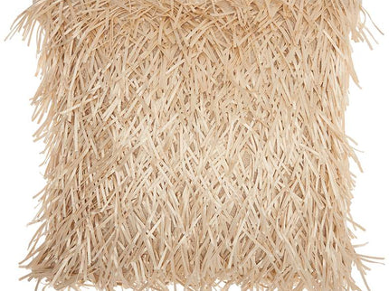 Nourison Shag Cream Metallic Ribbon 20" Square Throw Pillow