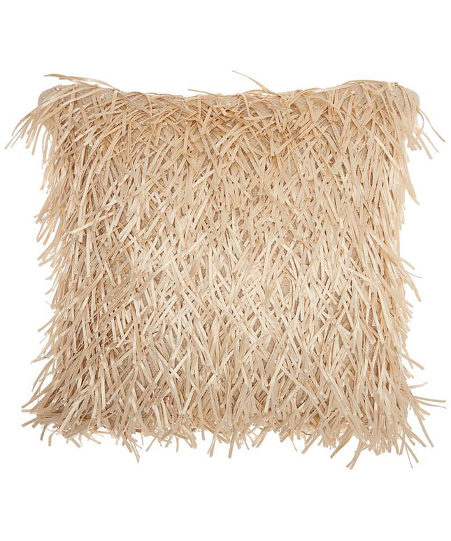 Nourison Shag Cream Metallic Ribbon 20" Square Throw Pillow