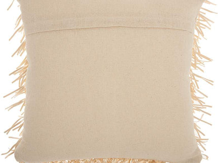 Nourison Shag Cream Metallic Ribbon 20" Square Throw Pillow