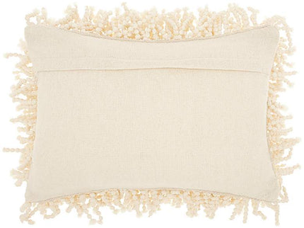 Nourison Shag Ivory Skinny Fugga 20" x 14" Throw Pillow