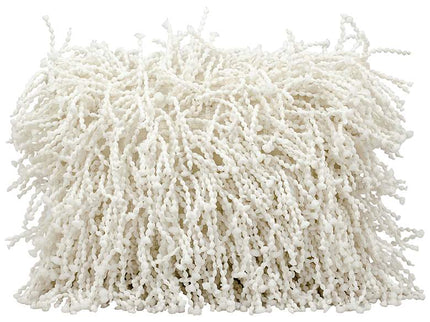 Nourison Shag White Skinny Fugga 20" x 14" Throw Pillow