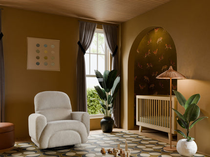 M30087AT,Babyletto,Rainbow Recliner and Swivel Glider in Almond Teddy Loop