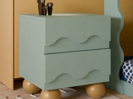M31160LSHY,Babyletto Kids,Lido Wave Nightstand in Light Sage and Honey
