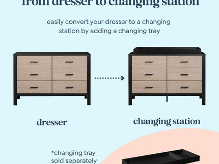 F23226ECWD,Carter's,Radley 6-Drawer Dresser in Ebony & Coastwood